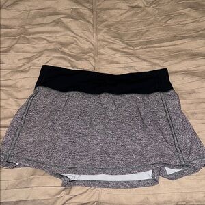 Lululemon Athletica Gray and Black Skater Mini Skirt